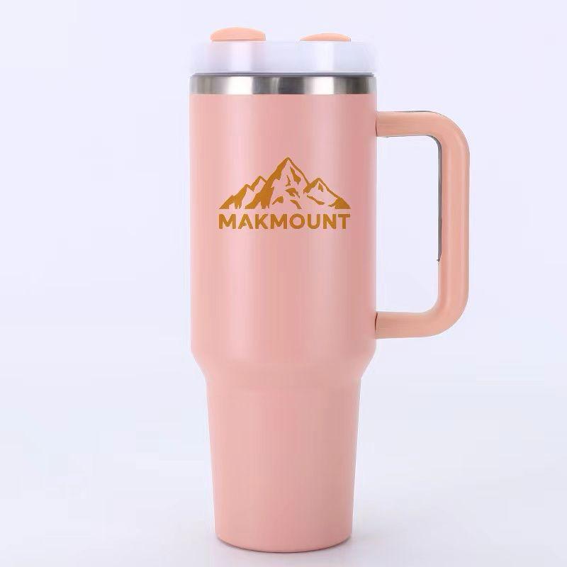 Makmount 40oz Stainless Steel Tumbler with Handle & Straw – Insulated Travel Mug, Stanley Dupe Quality