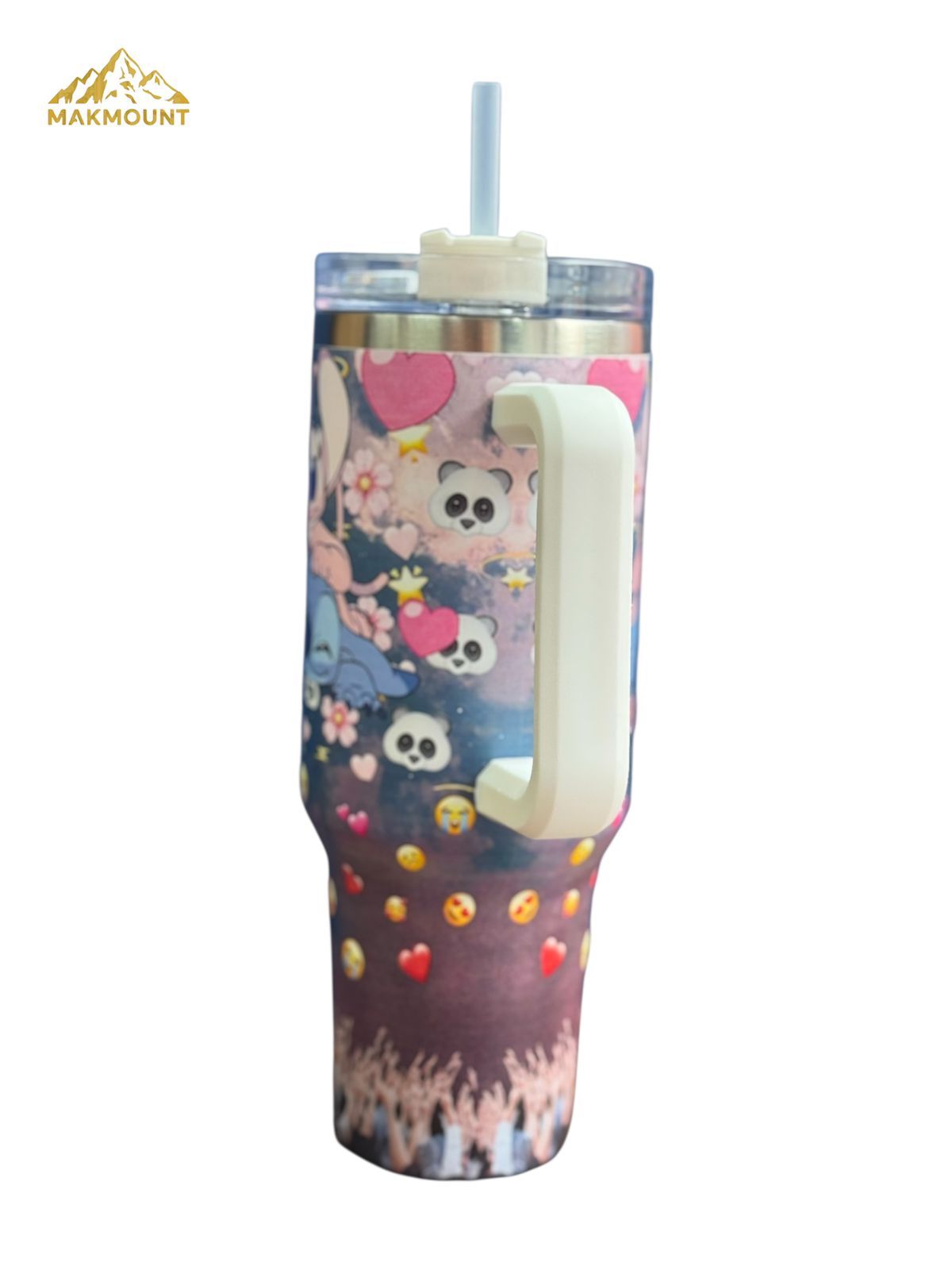 40oz Stainless Steel Tumbler with Handle & Straw – Insulated Travel Mug, Stanley Dupe Quality
