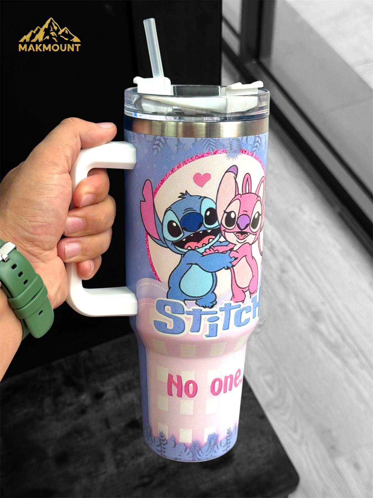 40oz Stainless Steel Tumbler with Handle & Straw – Insulated Travel Mug, Stanley Dupe Quality