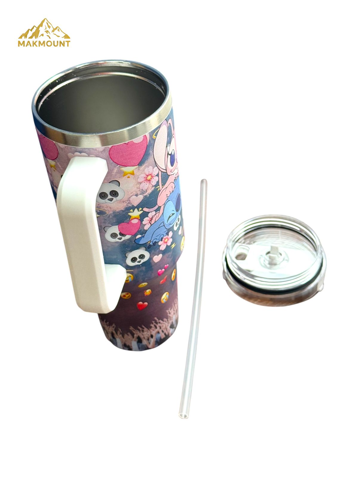 40oz Stainless Steel Tumbler with Handle & Straw – Insulated Travel Mug, Stanley Dupe Quality