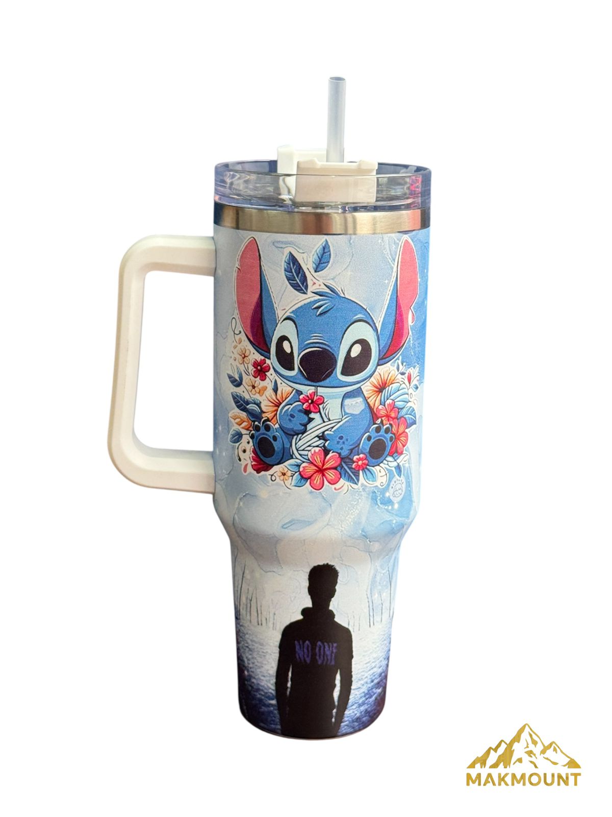 40oz Stainless Steel Tumbler with Handle & Straw – Insulated Travel Mug, Stanley Dupe Quality