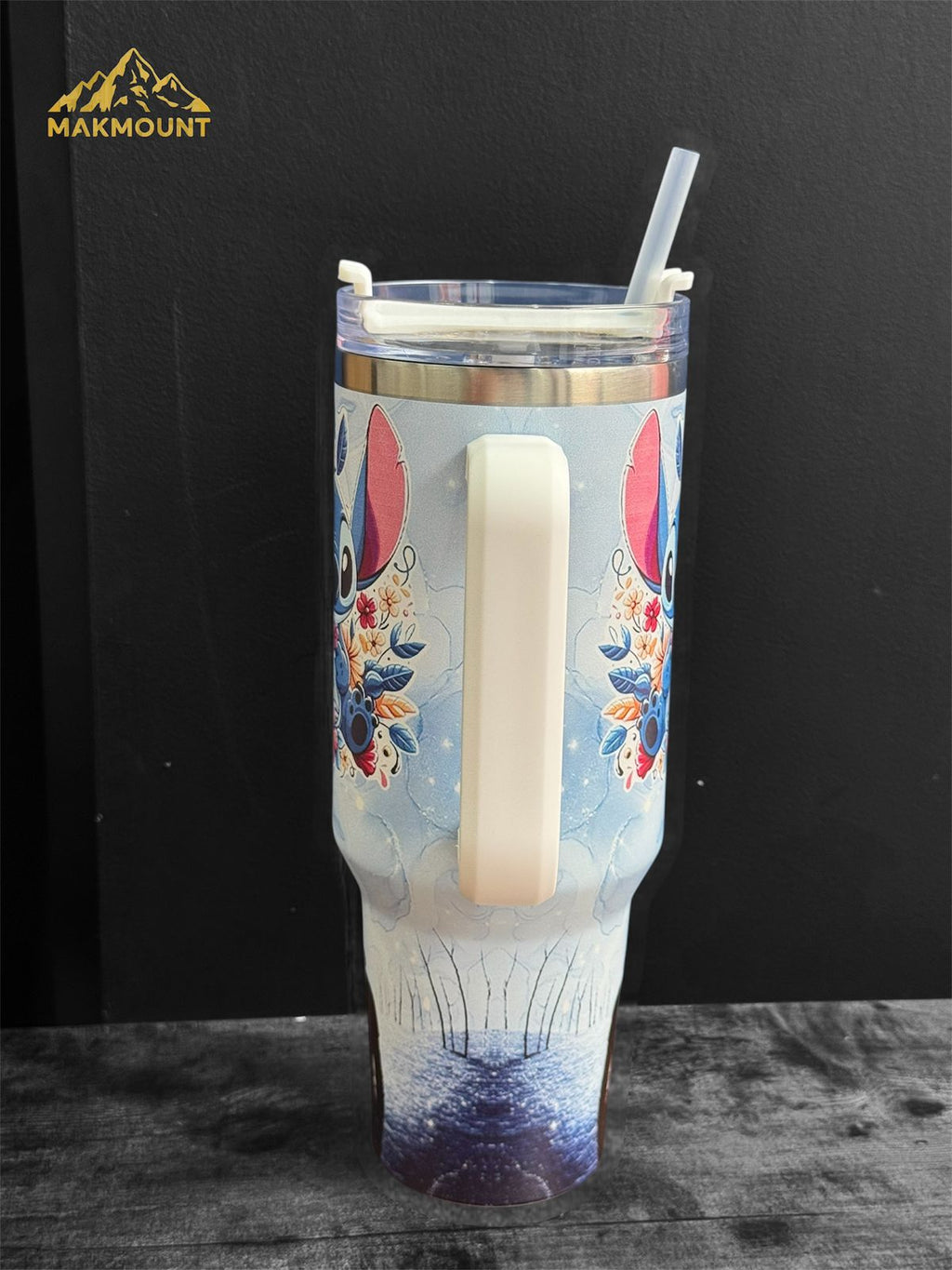 40oz Stainless Steel Tumbler with Handle & Straw – Insulated Travel Mug, Stanley Dupe Quality