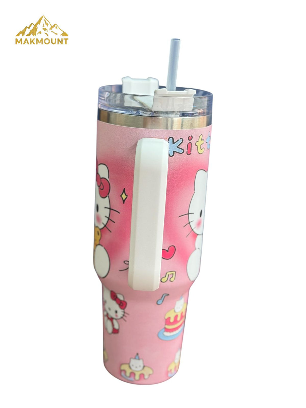 40oz Stainless Steel Tumbler with Handle & Straw – Insulated Travel Mug, Stanley Dupe Quality