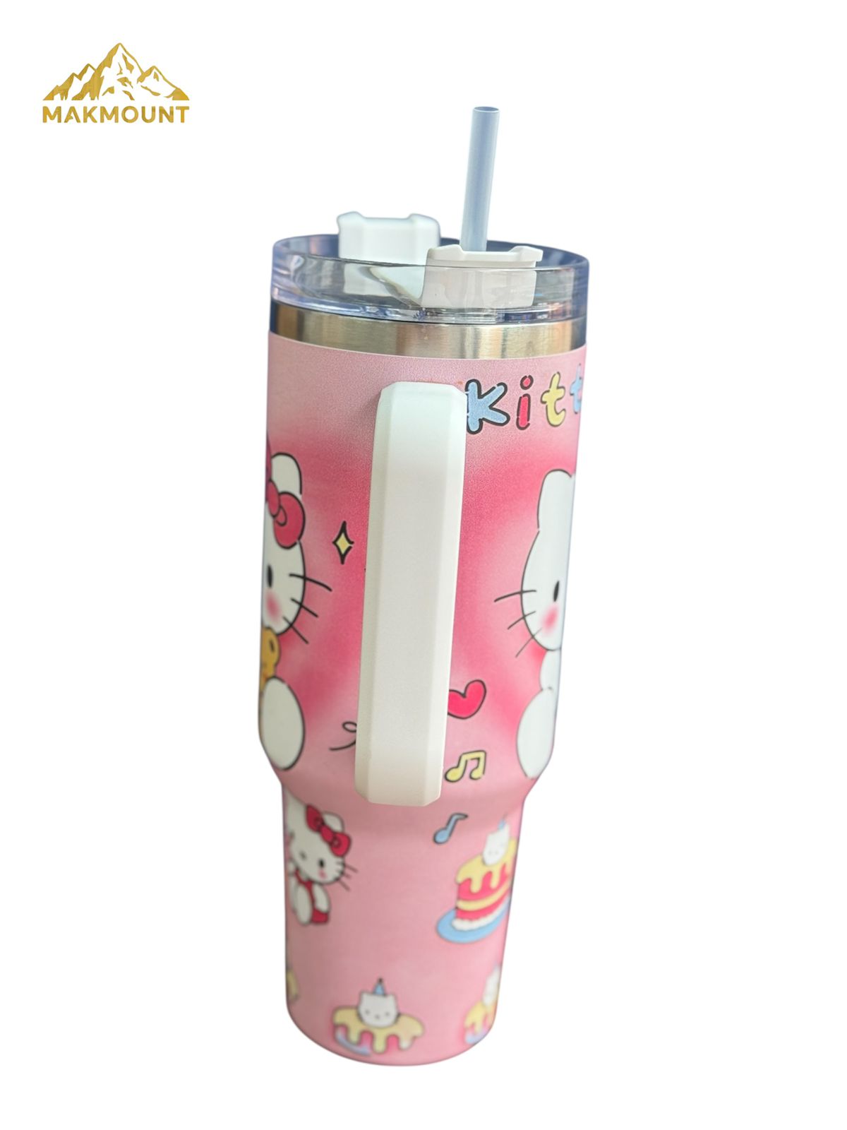 40oz Stainless Steel Tumbler with Handle & Straw – Insulated Travel Mug, Stanley Dupe Quality