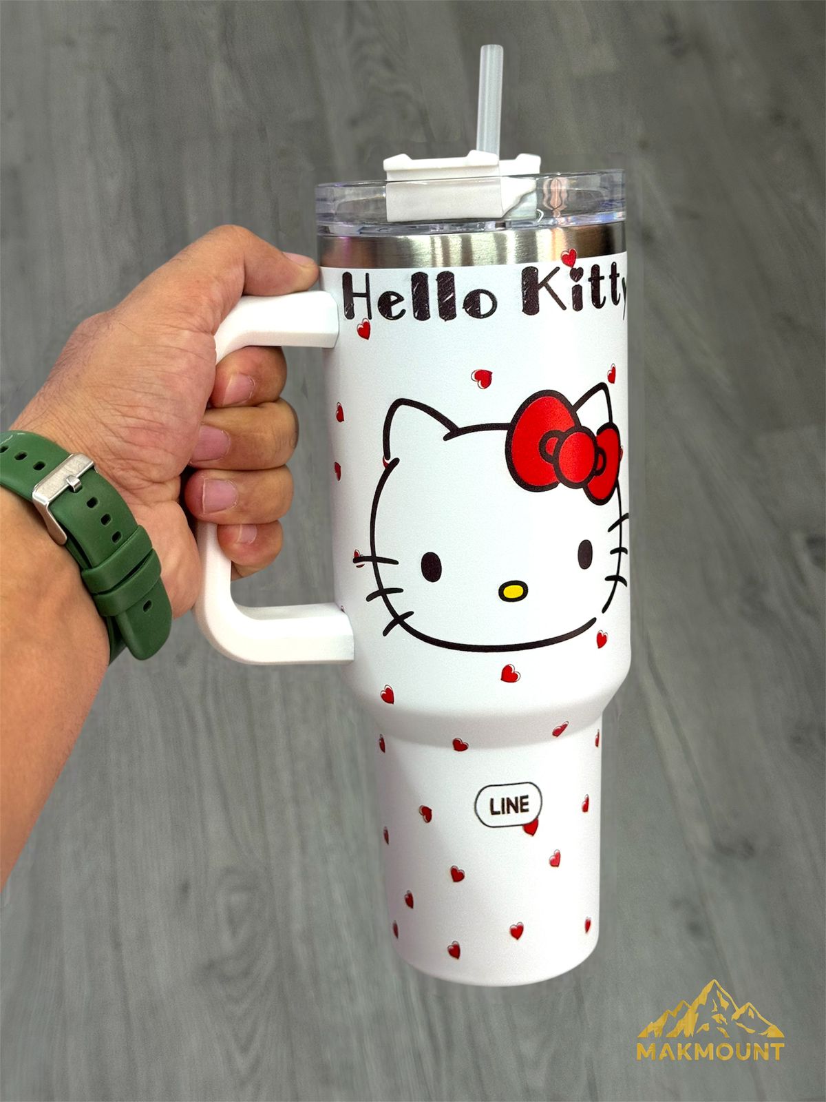 40oz Stainless Steel Tumbler with Handle & Straw – Insulated Travel Mug, Stanley Dupe Quality