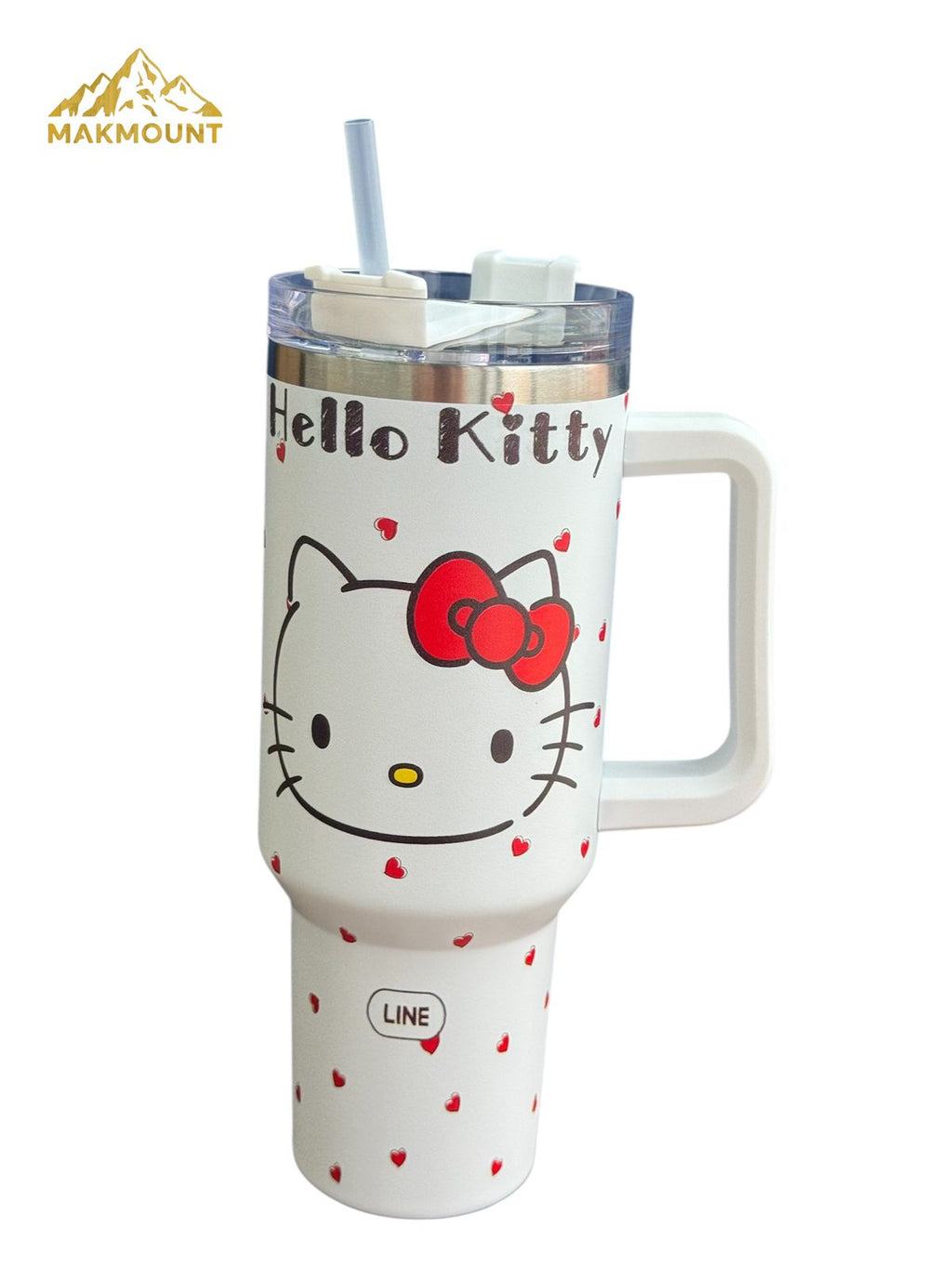 40oz Stainless Steel Tumbler with Handle & Straw – Insulated Travel Mug, Stanley Dupe Quality