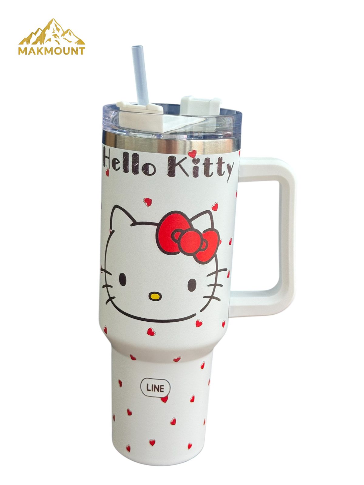 40oz Stainless Steel Tumbler with Handle & Straw – Insulated Travel Mug, Stanley Dupe Quality