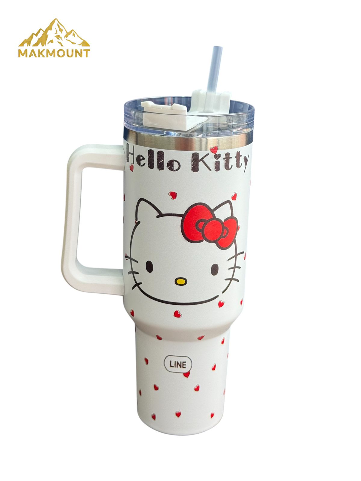 40oz Stainless Steel Tumbler with Handle & Straw – Insulated Travel Mug, Stanley Dupe Quality
