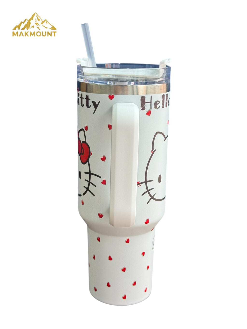 40oz Stainless Steel Tumbler with Handle & Straw – Insulated Travel Mug, Stanley Dupe Quality