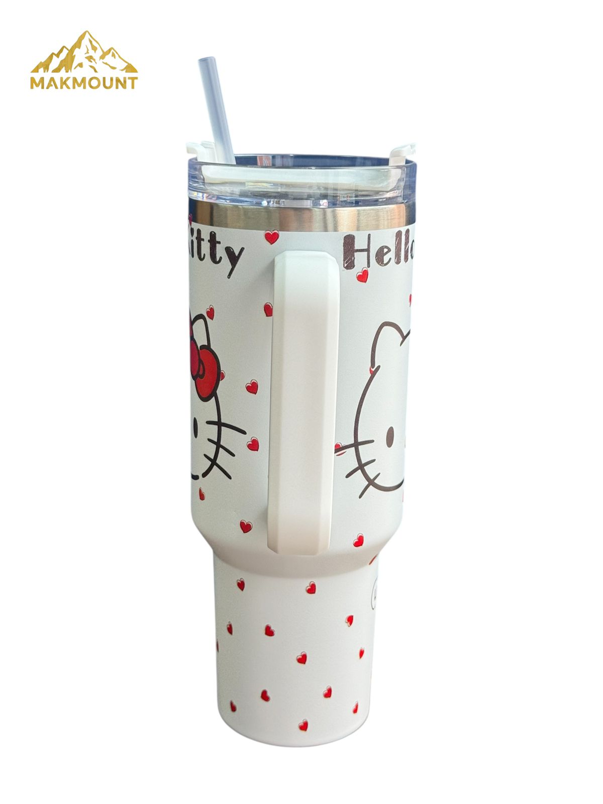 40oz Stainless Steel Tumbler with Handle & Straw – Insulated Travel Mug, Stanley Dupe Quality