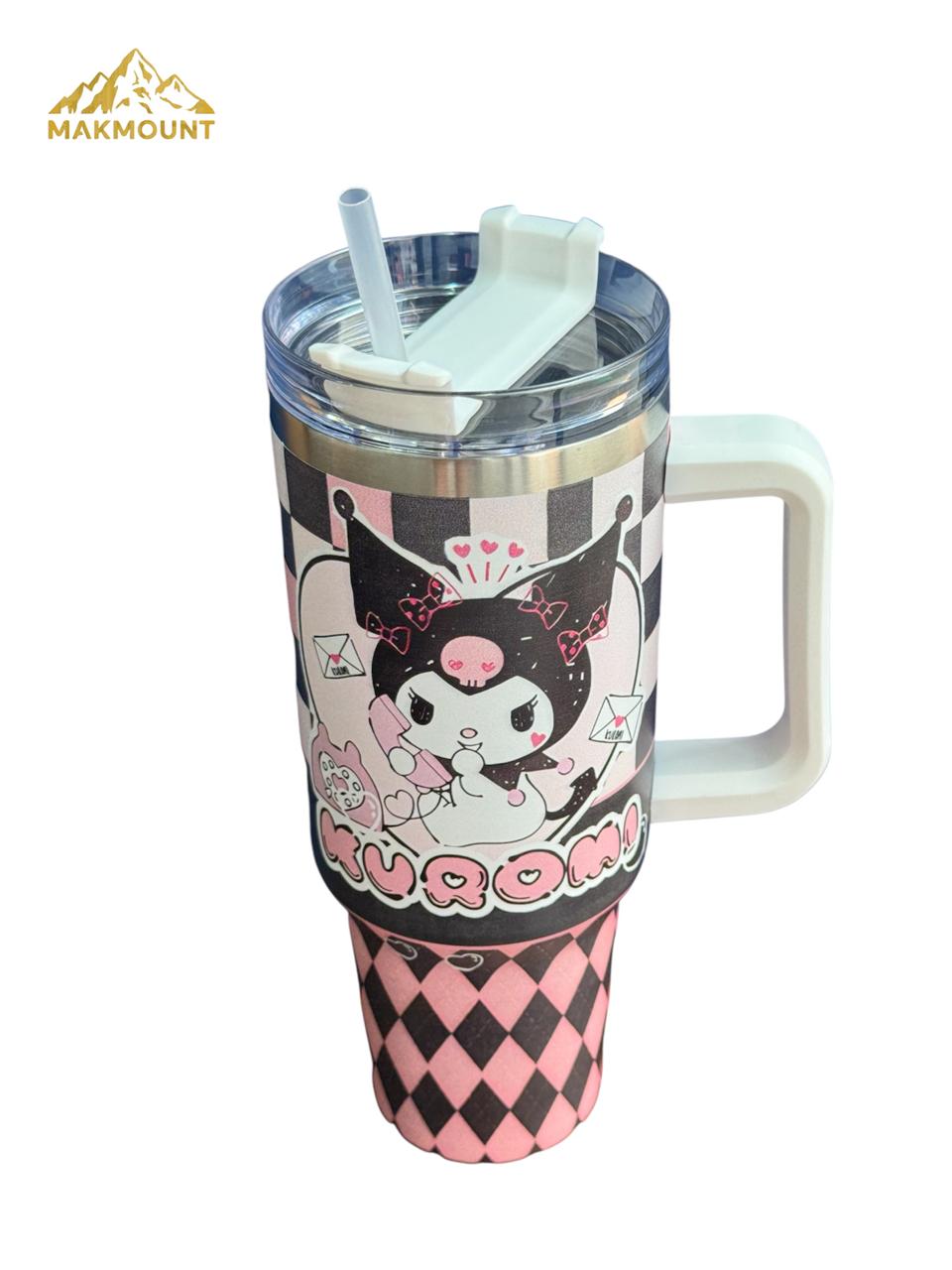 40oz Stainless Steel Tumbler with Handle & Straw – Insulated Travel Mug, Stanley Dupe Quality