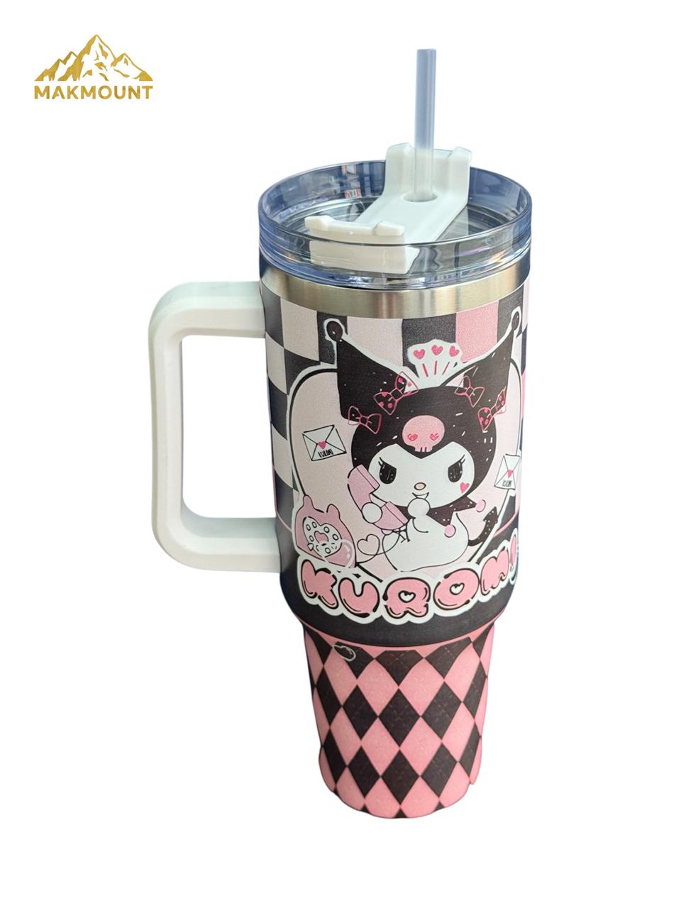 40oz Stainless Steel Tumbler with Handle & Straw – Insulated Travel Mug, Stanley Dupe Quality