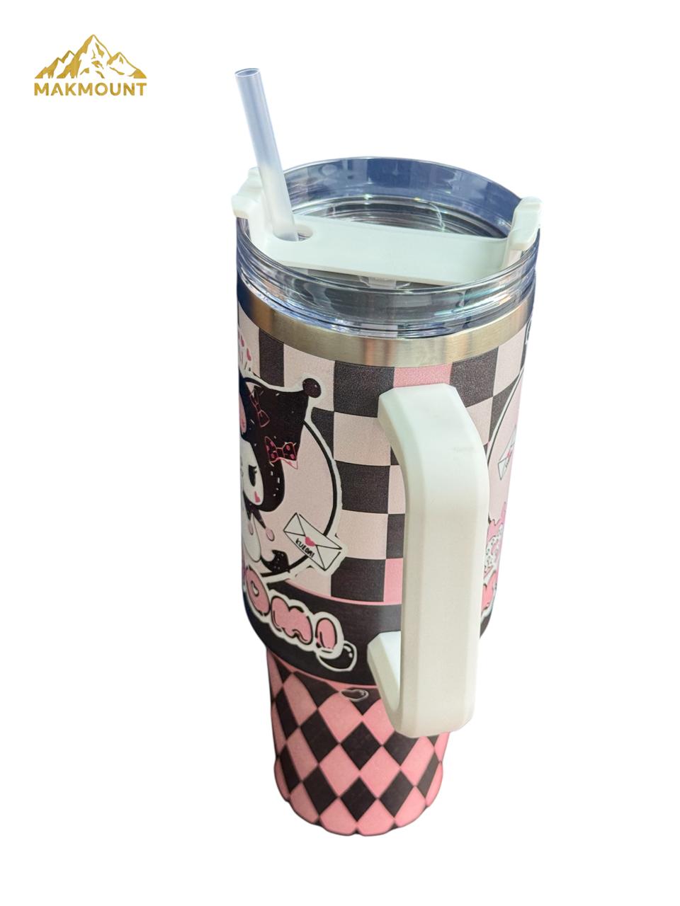 40oz Stainless Steel Tumbler with Handle & Straw – Insulated Travel Mug, Stanley Dupe Quality