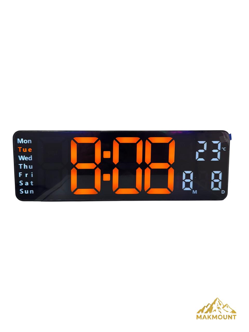 12'' LED Digital Wall Clock – Large Display with Temperature, Date, Day &amp; Alarm + Remote Control