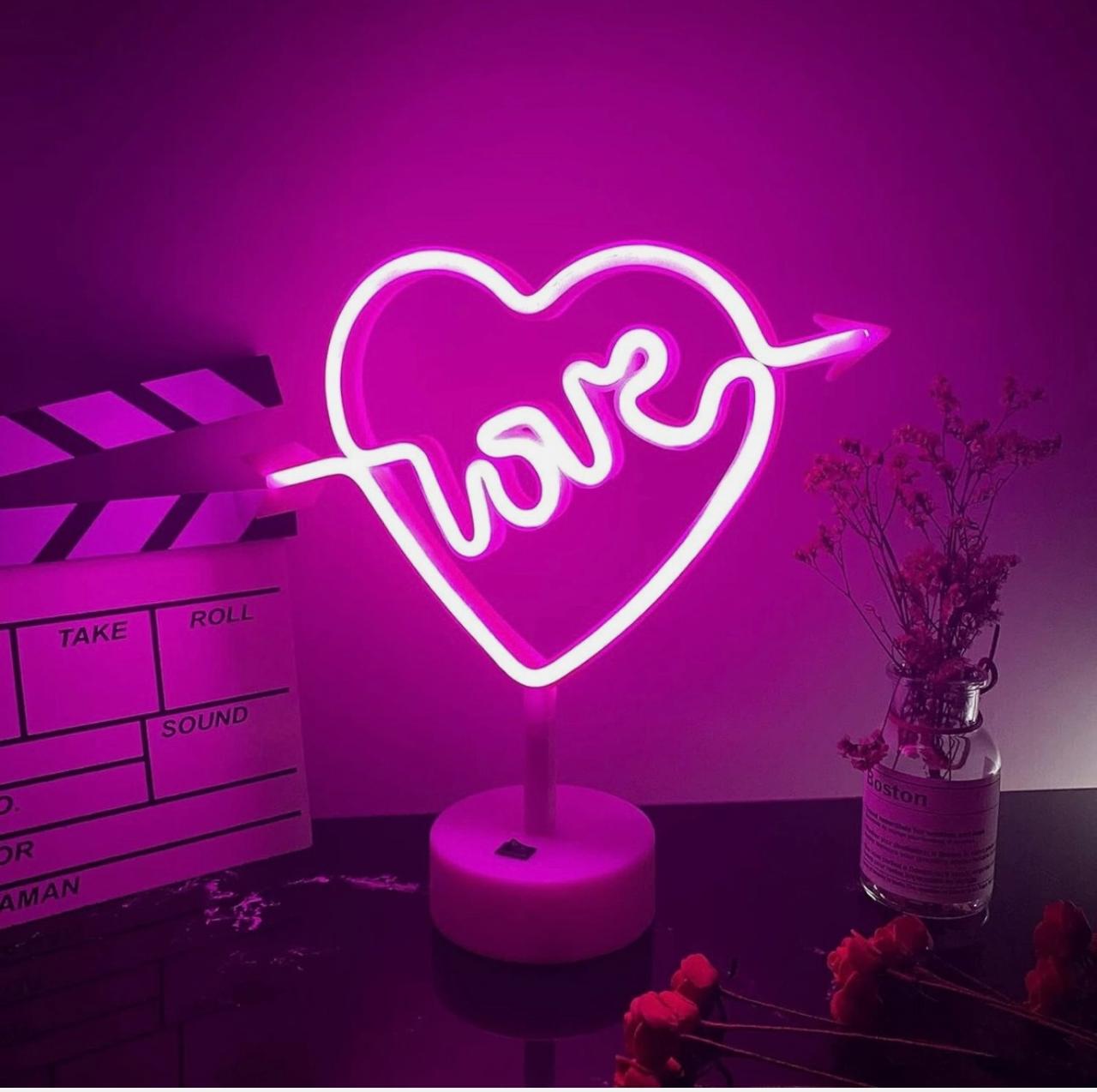 LED Neon Night Light Lamp Bedroom Decoration Home Decor USB Battery Powered