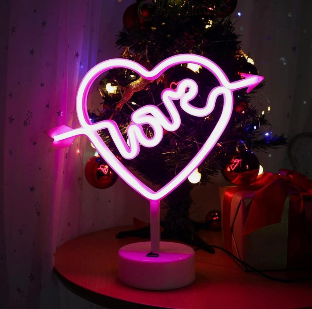 LED Neon Night Light Lamp Bedroom Decoration Home Decor USB Battery Powered