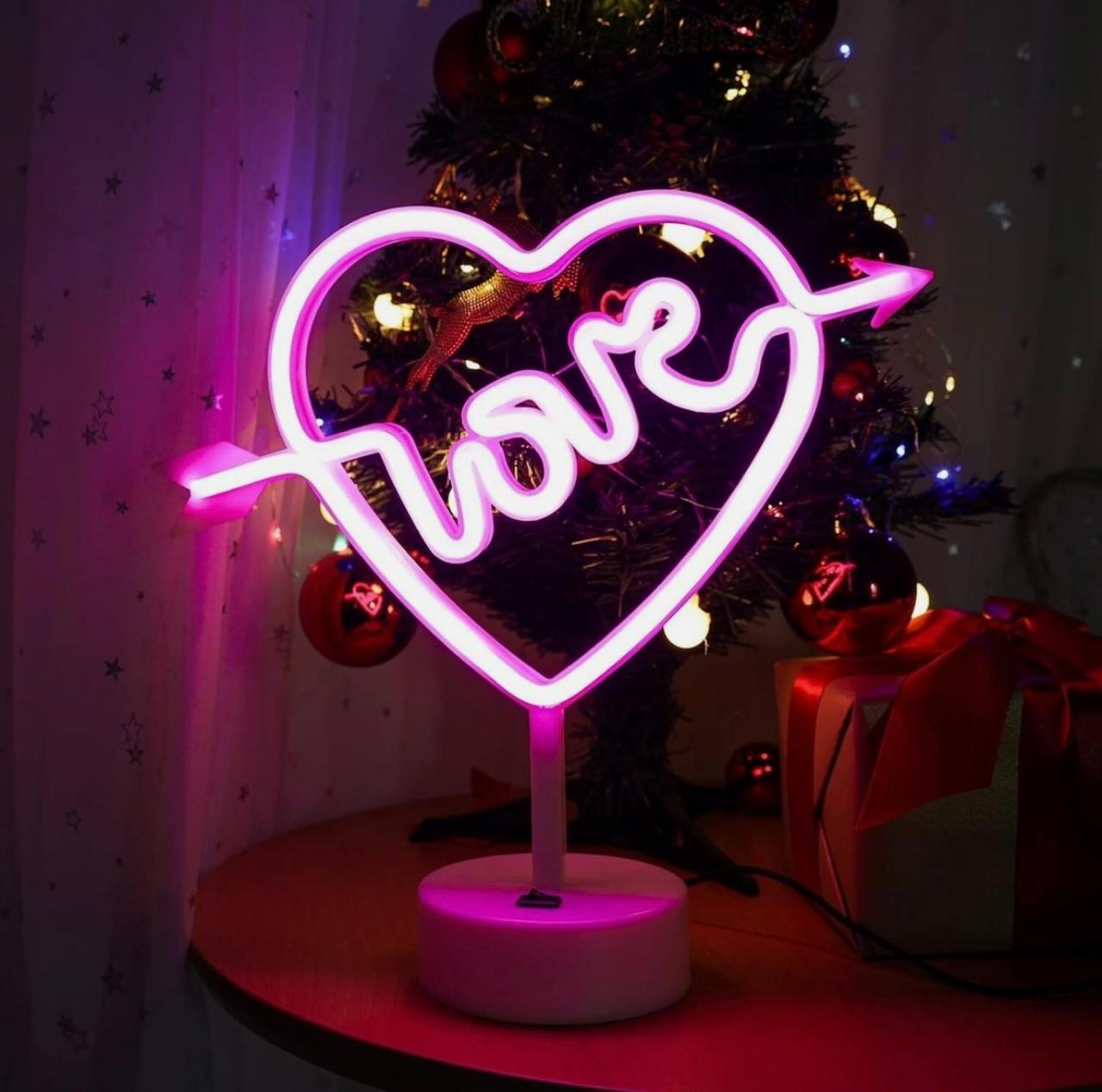 LED Neon Night Light Lamp Bedroom Decoration Home Decor USB Battery Powered