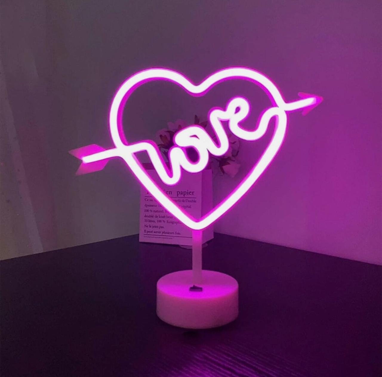 LED Neon Night Light Lamp Bedroom Decoration Home Decor USB Battery Powered