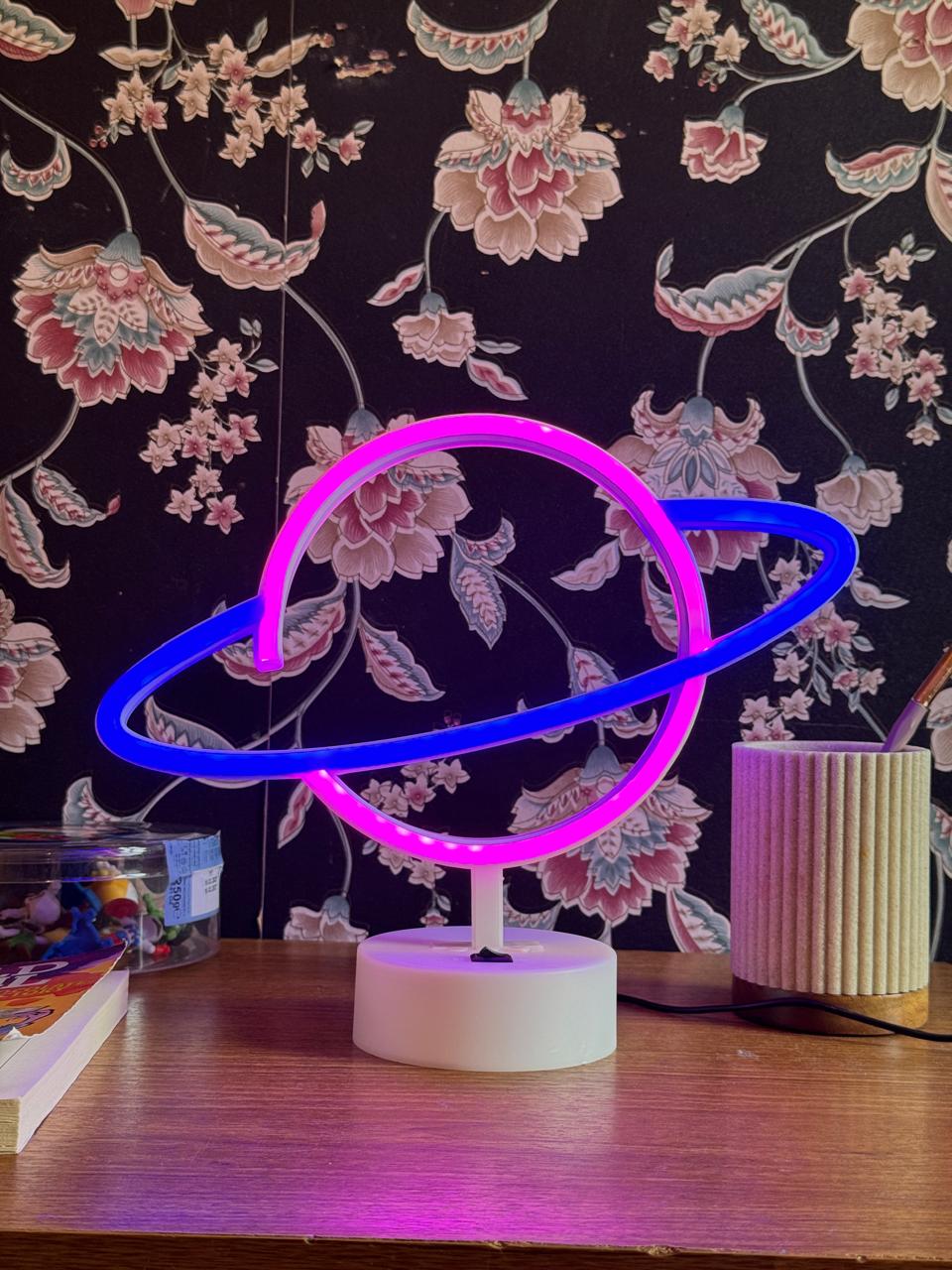 Globe LED Neon Night Light Lamp Bedroom Decoration Home Decor USB Battery Powered