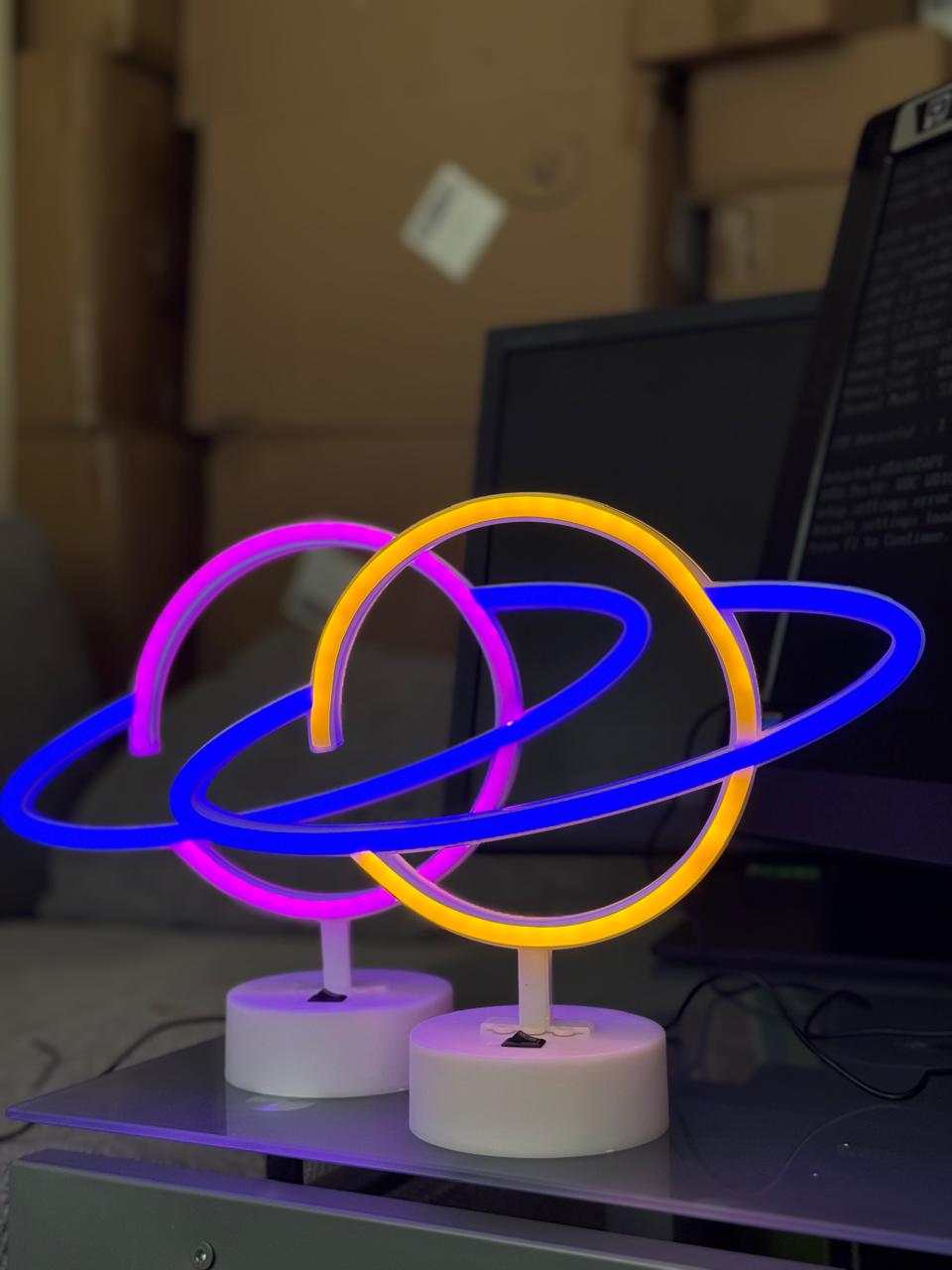 Globe LED Neon Night Light Lamp Bedroom Decoration Home Decor USB Battery Powered