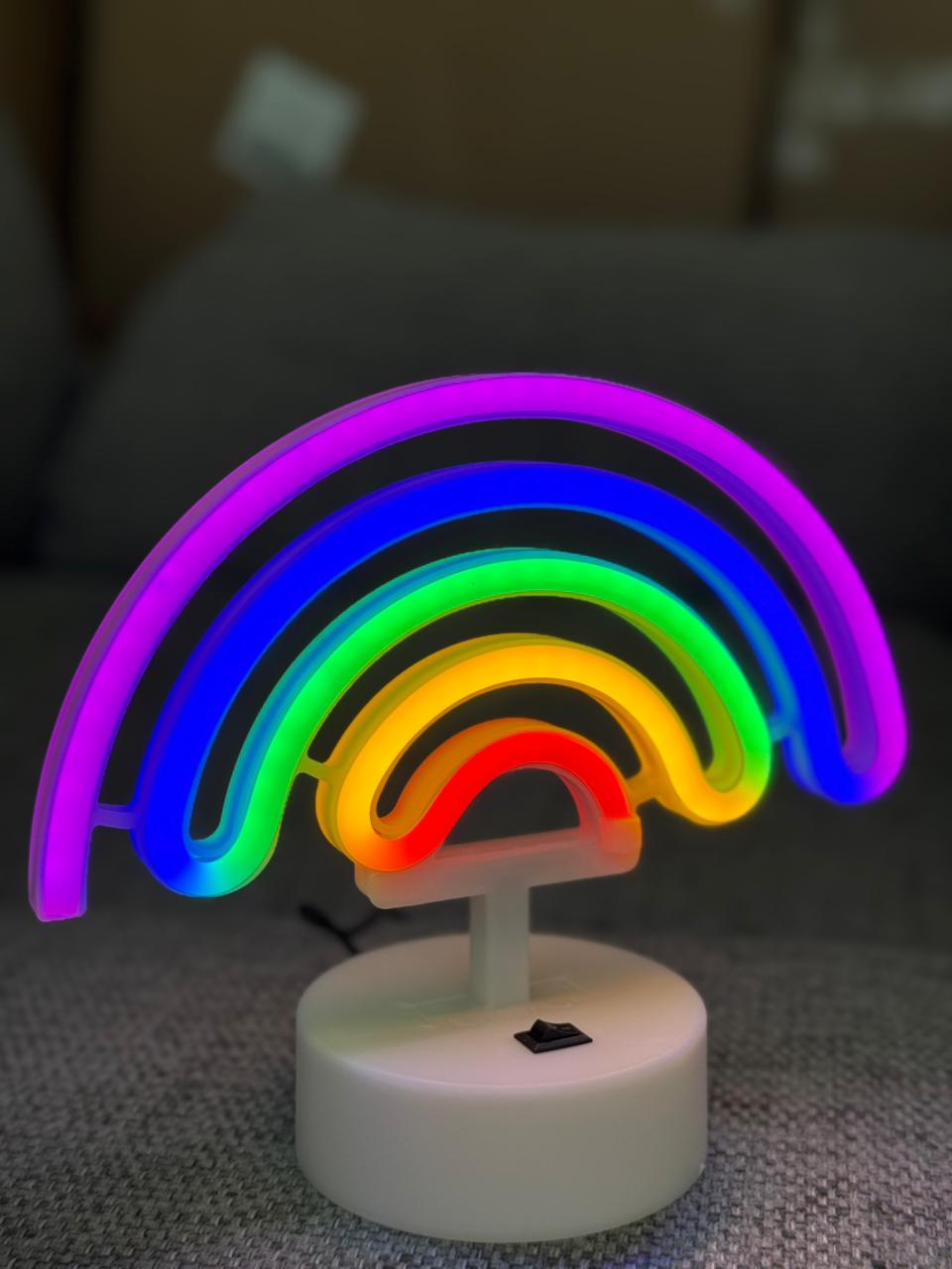 Rainbow LED Neon Night Light Lamp Bedroom Decoration Home Decor USB Battery Powered