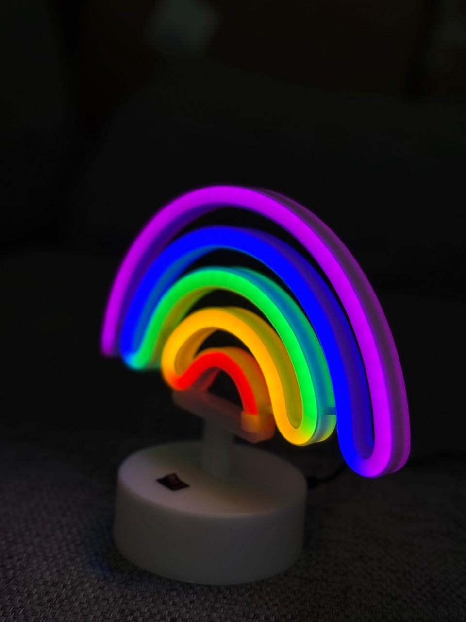 Rainbow LED Neon Night Light Lamp Bedroom Decoration Home Decor USB Battery Powered