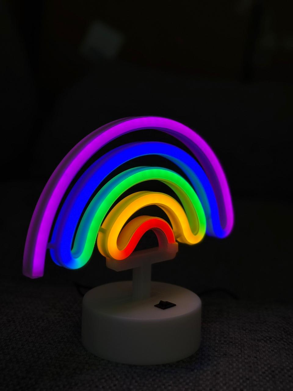 Rainbow LED Neon Night Light Lamp Bedroom Decoration Home Decor USB Battery Powered