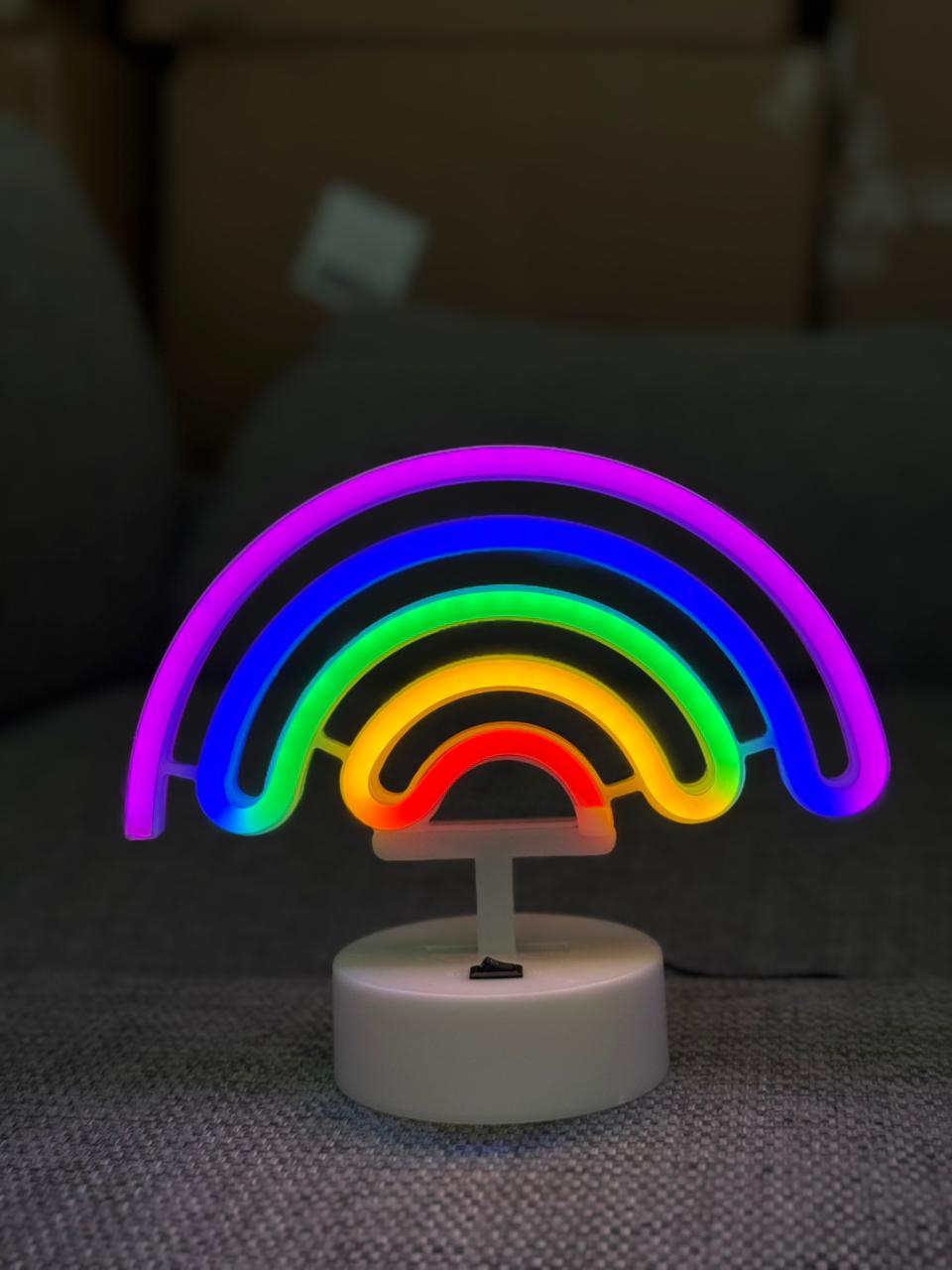 Rainbow LED Neon Night Light Lamp Bedroom Decoration Home Decor USB Battery Powered