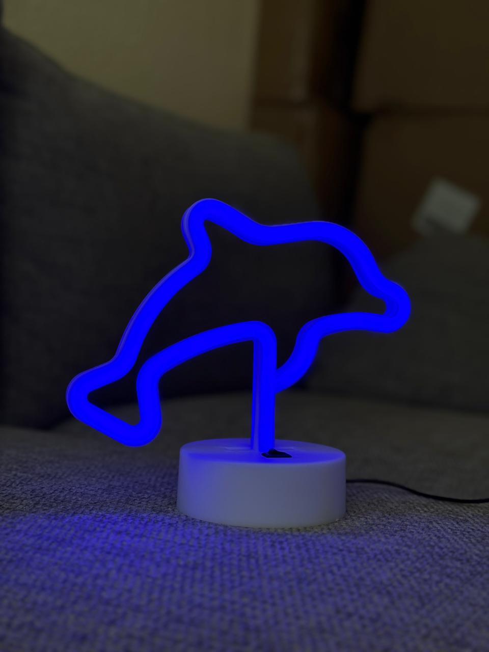 Dolphin LED Neon Night Light Lamp Bedroom Decoration Home Decor USB Battery Powered
