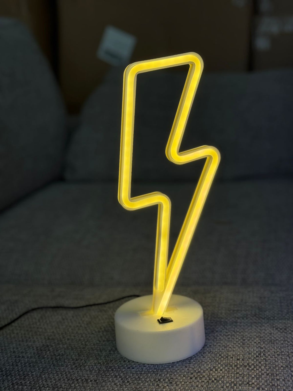 Lightning Bolt LED Neon Night Light Lamp Bedroom Decoration Home Decor USB Battery Powered
