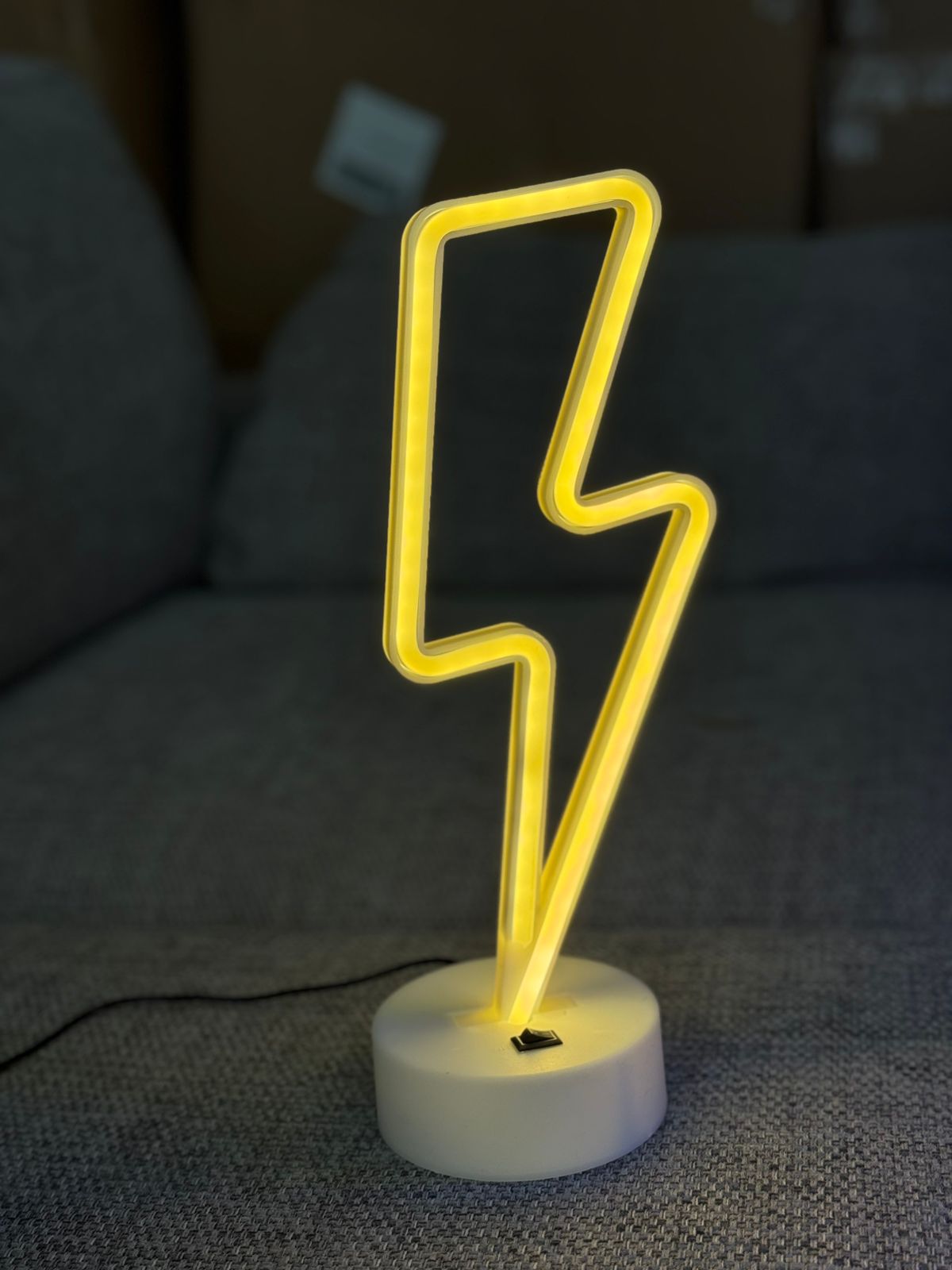 Lightning Bolt LED Neon Night Light Lamp Bedroom Decoration Home Decor USB Battery Powered