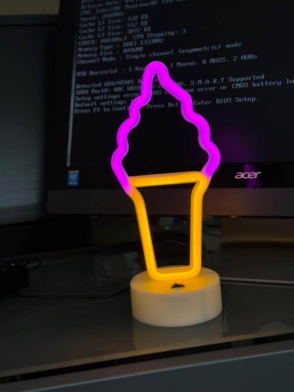 LED Neon Night Light Lamp Bedroom Decoration Home Decor USB Battery Powered