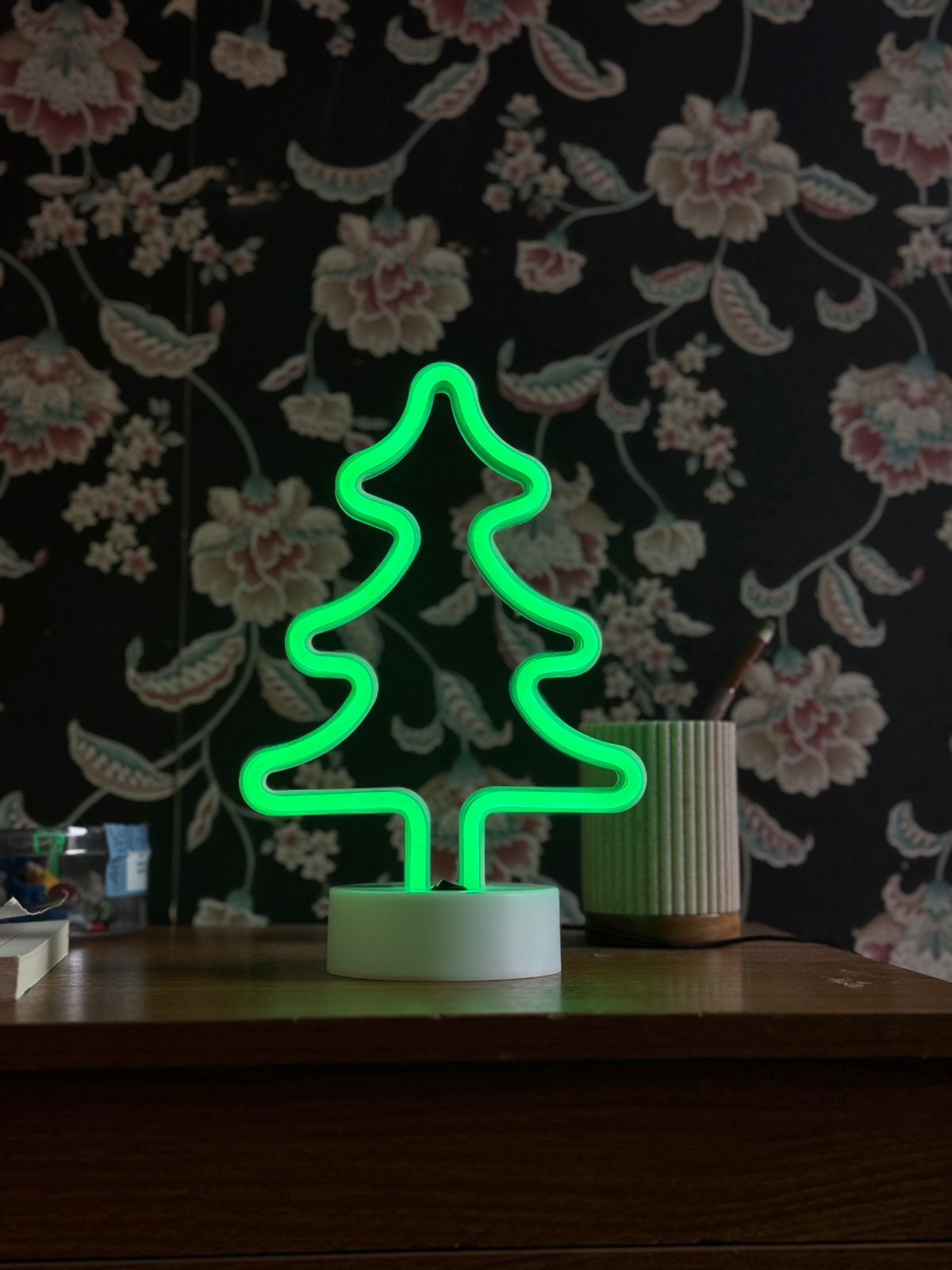 Christmas Tree LED Neon Night Light Lamp Bedroom Decoration Home Decor USB Battery Powered