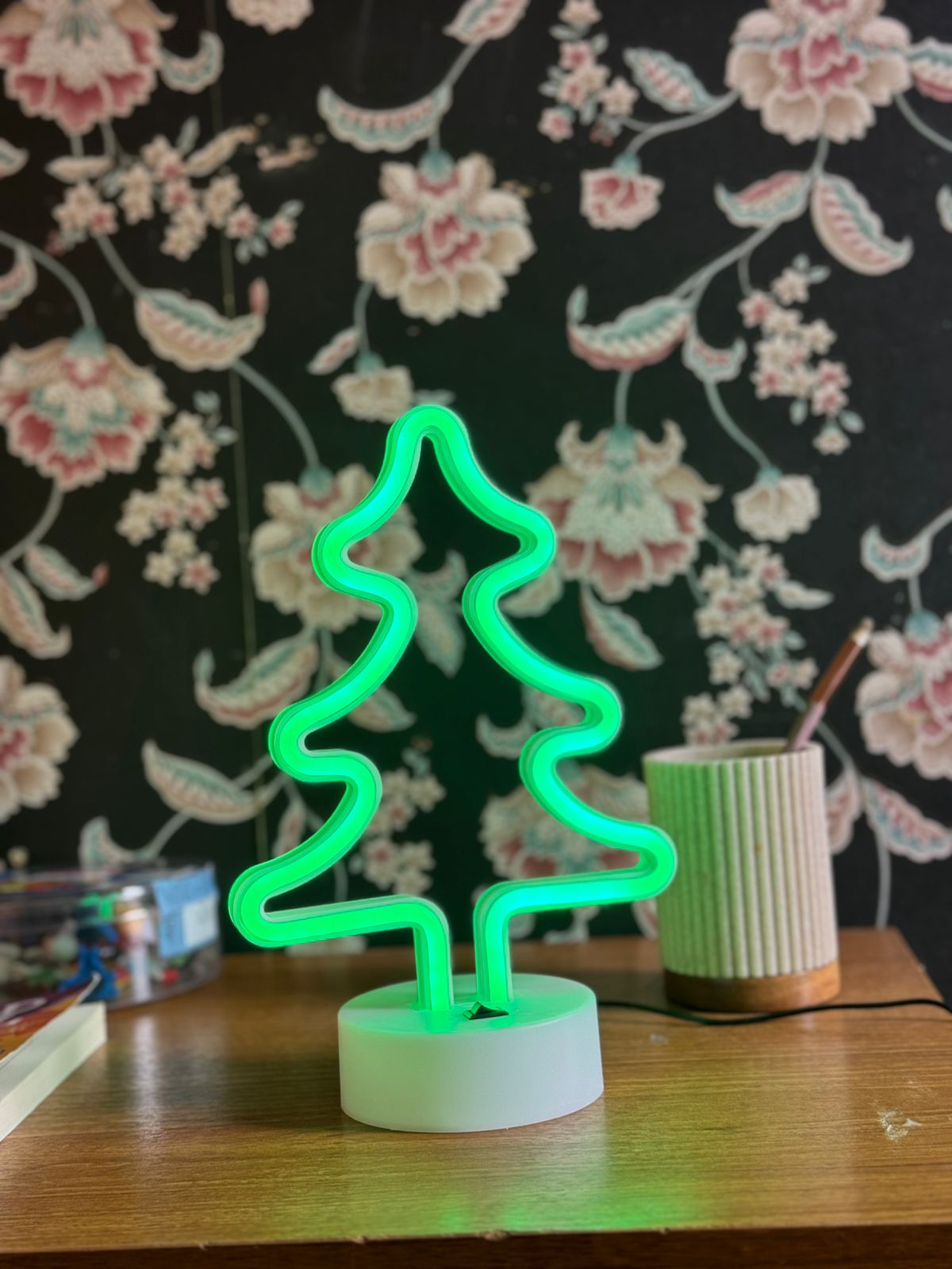 Christmas Tree LED Neon Night Light Lamp Bedroom Decoration Home Decor USB Battery Powered