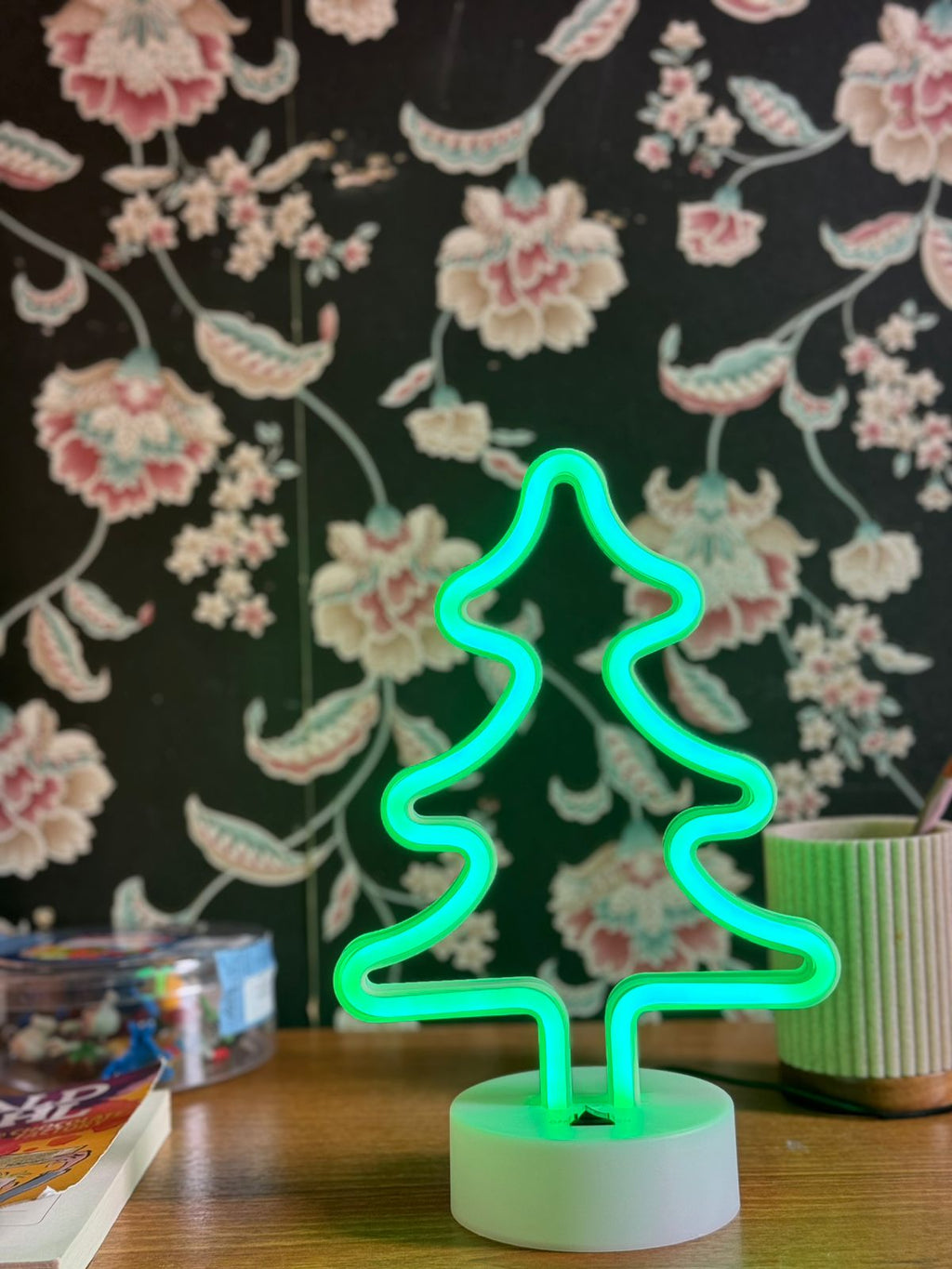Christmas Tree LED Neon Night Light Lamp Bedroom Decoration Home Decor USB Battery Powered