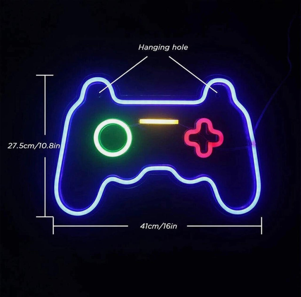 Gamepad Neon Sign LED Light – Game Controller Wall Decor for Gamer Room, Bedroom & Boys Gift