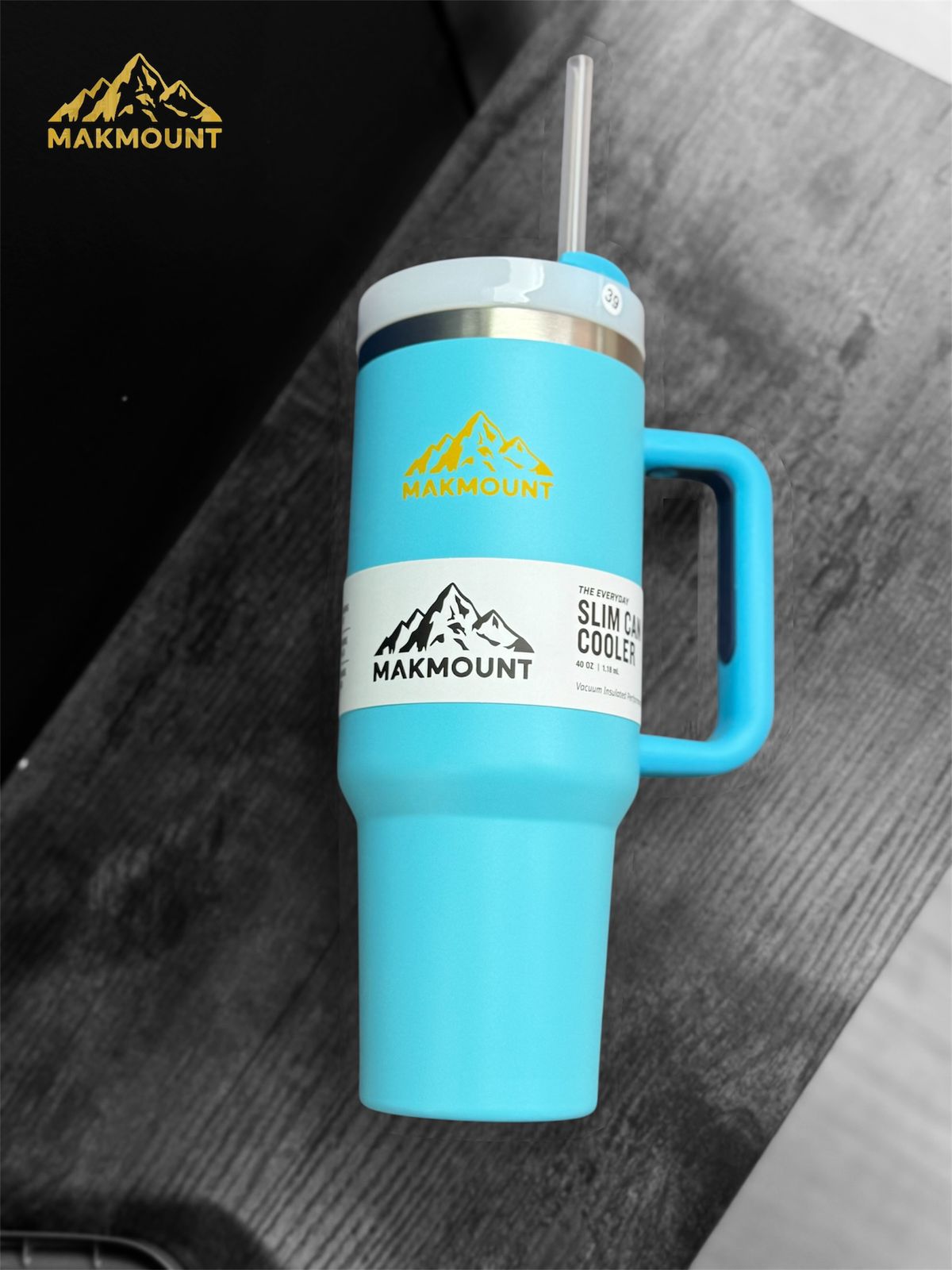 Makmount 40oz Stainless Steel Tumbler with Handle & Straw – Insulated Travel Mug, Stanley Dupe Quality