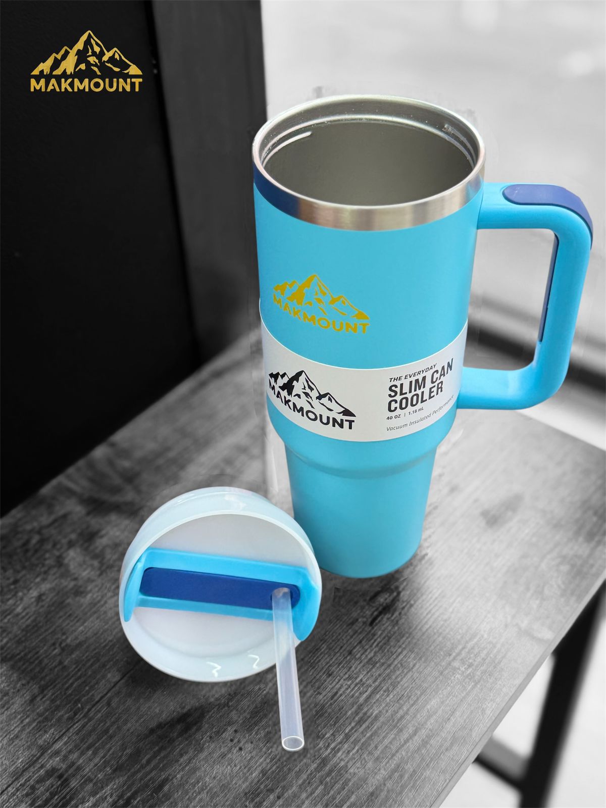 Makmount 40oz Stainless Steel Tumbler with Handle & Straw – Insulated Travel Mug, Stanley Dupe Quality