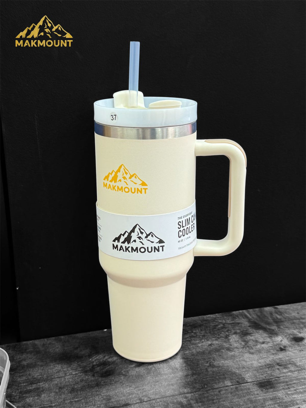 Makmount 40oz Stainless Steel Tumbler with Handle & Straw – Insulated Travel Mug, Stanley Dupe Quality