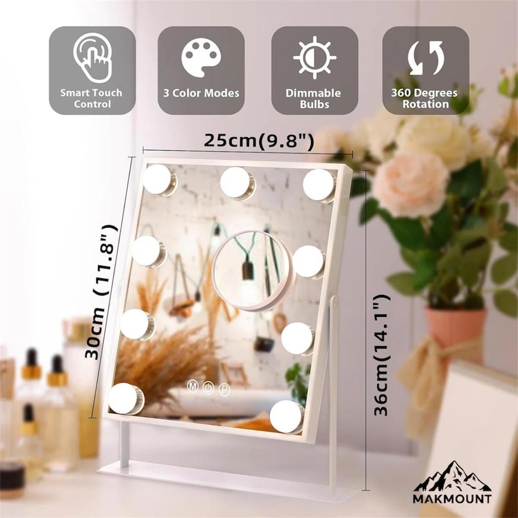 Hollywood Mirror Vanity Make Up Mirror with 9 Lights LED Dressing Table Mirror