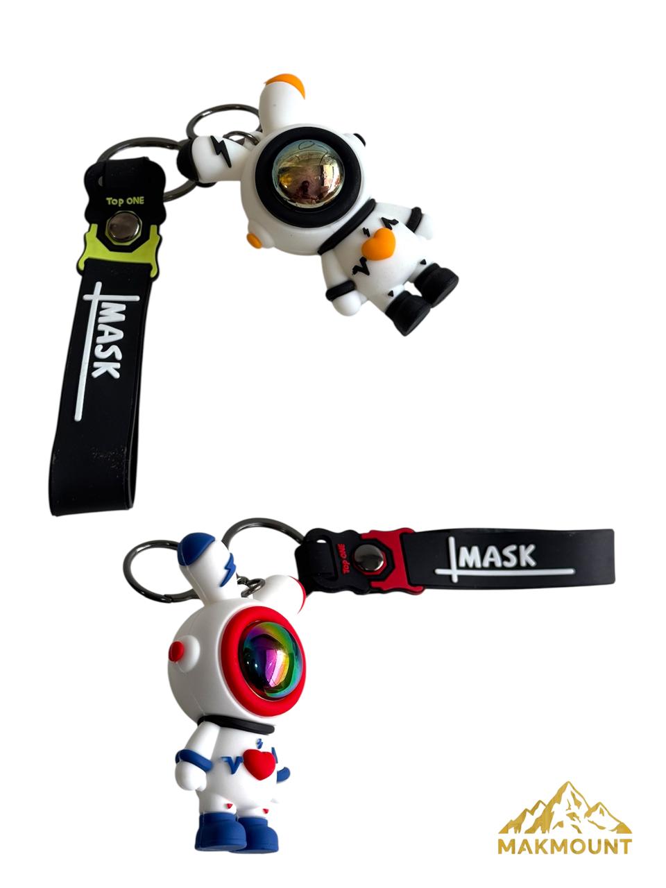 Astronaut Keychain 3D Rubber Keychain Keyring for Backpack Car/House Keys