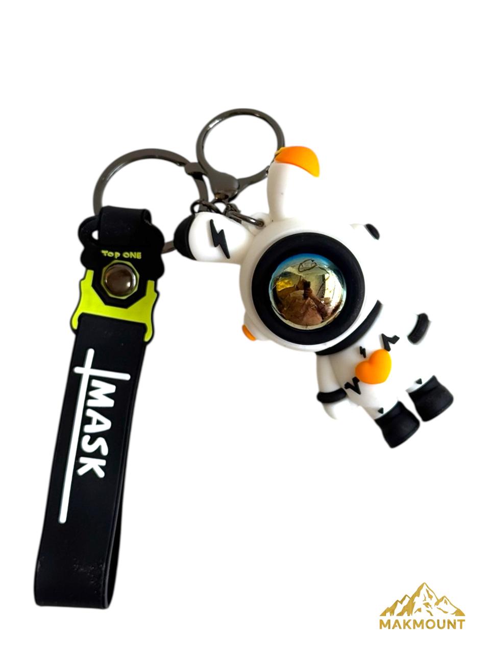 Astronaut Keychain 3D Rubber Keychain Keyring for Backpack Car/House Keys