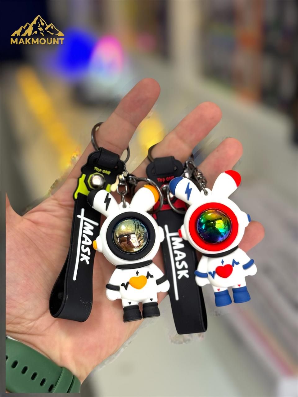 Astronaut Keychain 3D Rubber Keychain Keyring for Backpack Car/House Keys