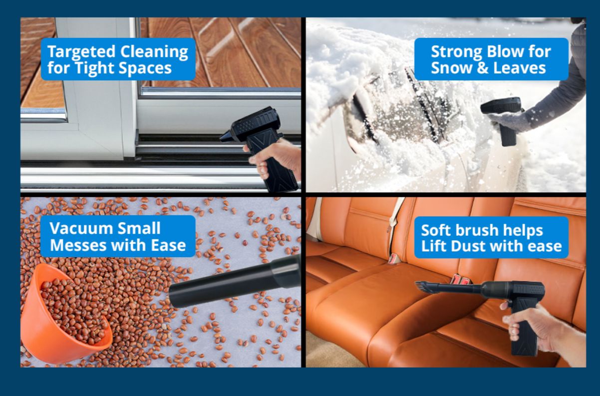 Heavy Duty Wireless Compressed Air Duster – Powerful Cordless Air Blower for Car, PC &amp; Garden Cleaning