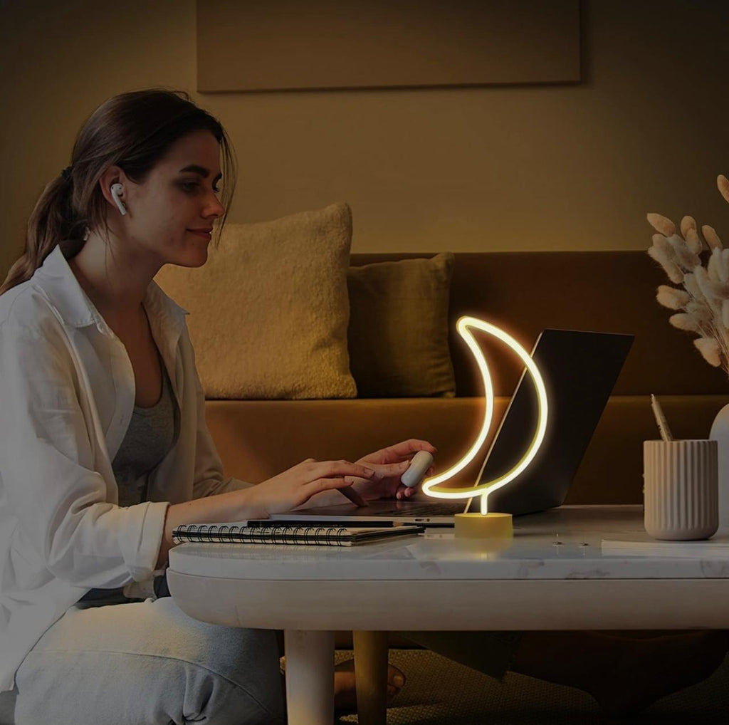 LED Neon Night Light Lamp Bedroom Decoration Home Decor USB Battery Powered