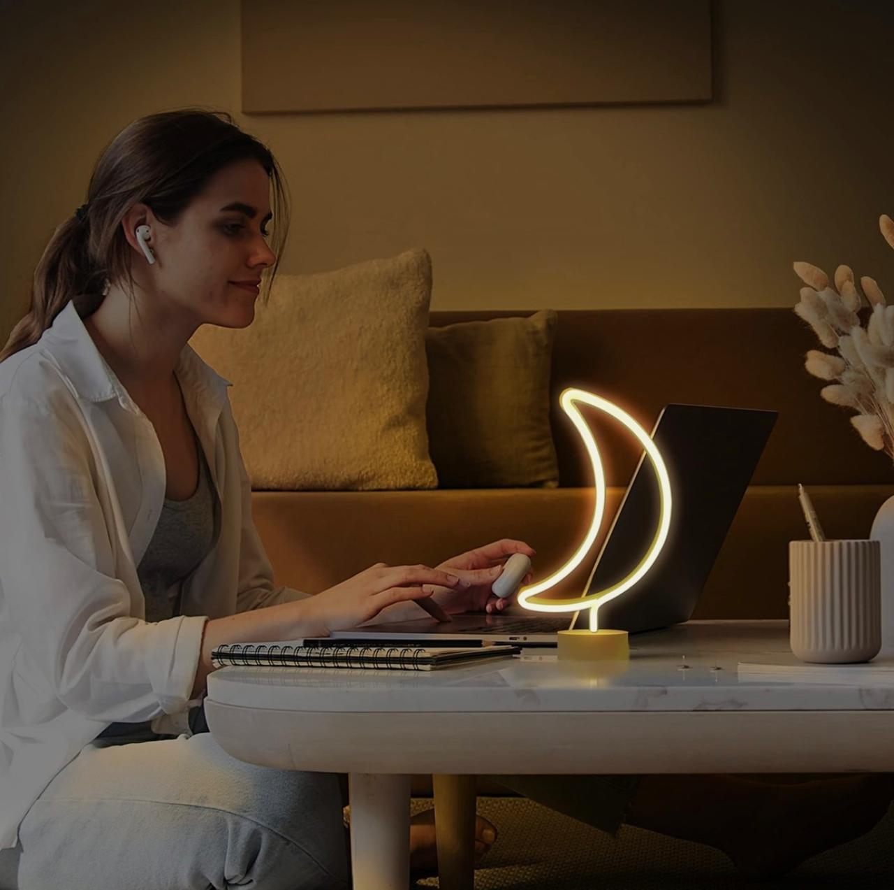 LED Neon Night Light Lamp Bedroom Decoration Home Decor USB Battery Powered