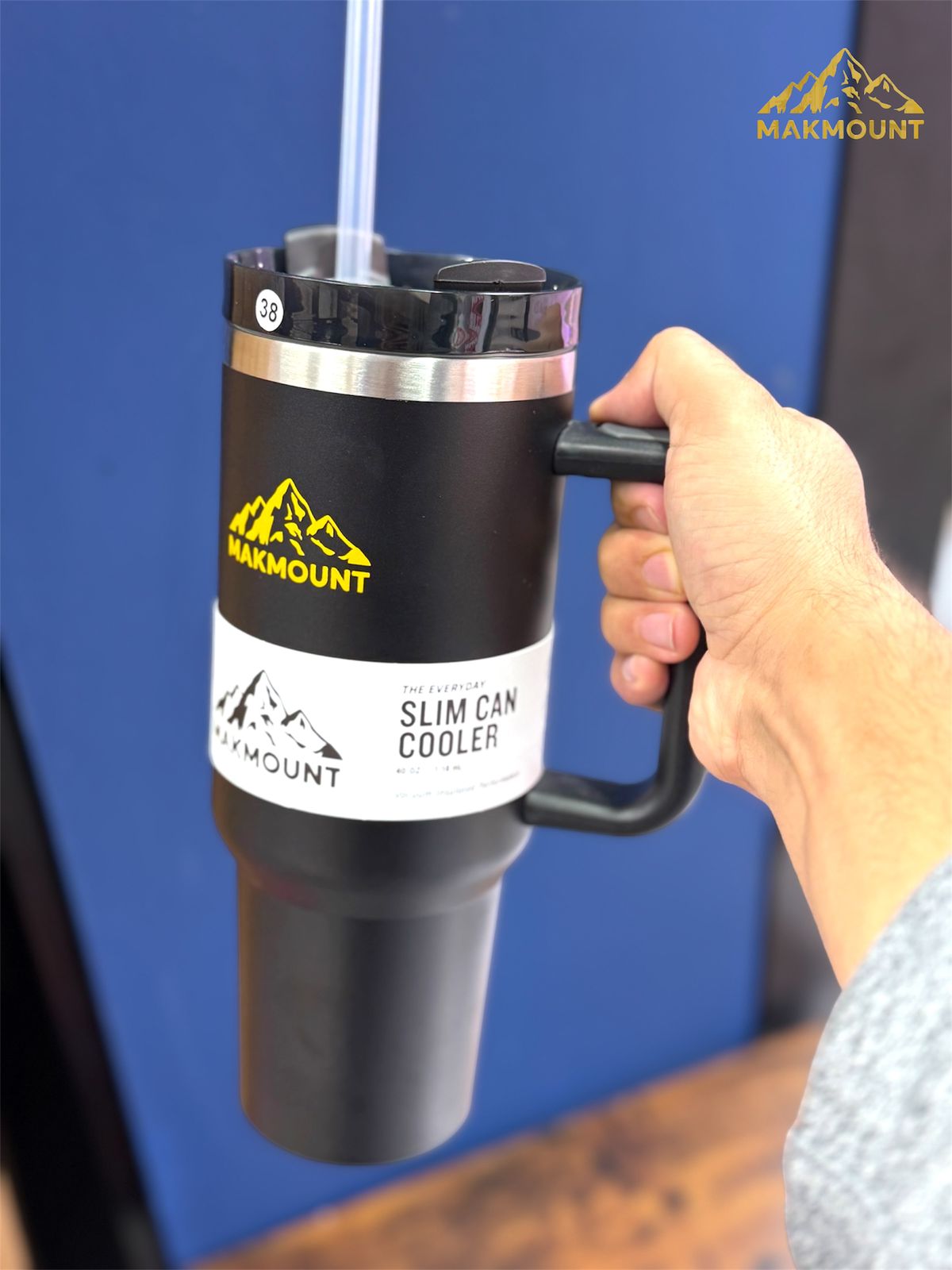Makmount 40oz Stainless Steel Tumbler with Handle & Straw – Insulated Travel Mug, Stanley Dupe Quality