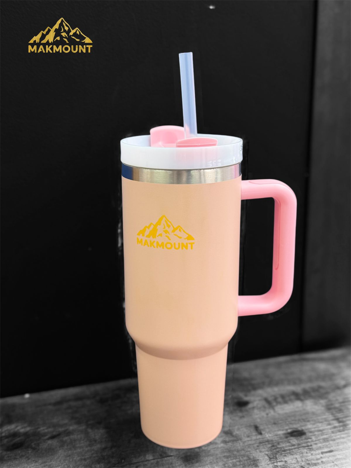 Makmount 40oz Stainless Steel Tumbler with Handle & Straw – Insulated Travel Mug, Stanley Dupe Quality