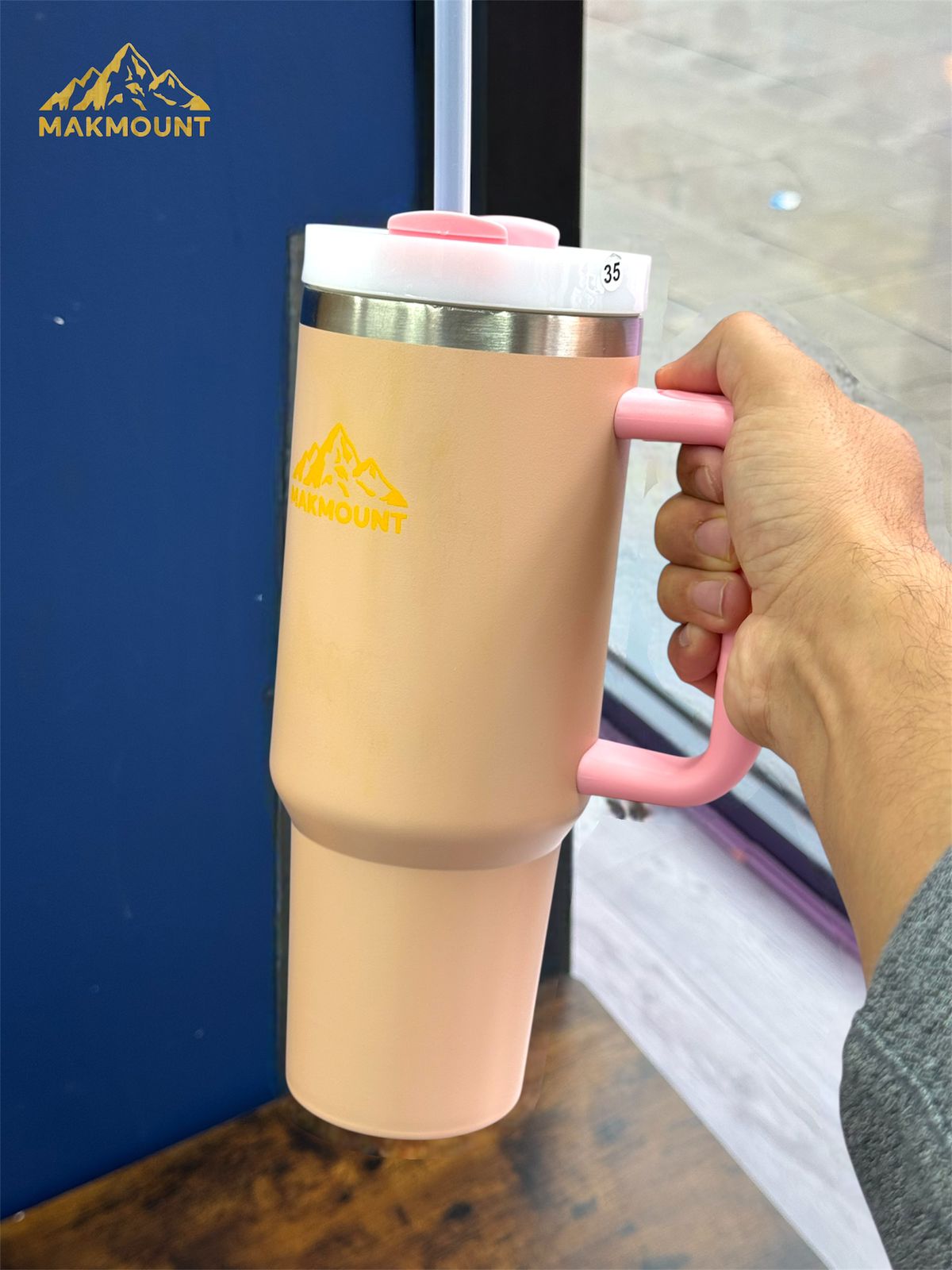 Makmount 40oz Stainless Steel Tumbler with Handle & Straw – Insulated Travel Mug, Stanley Dupe Quality