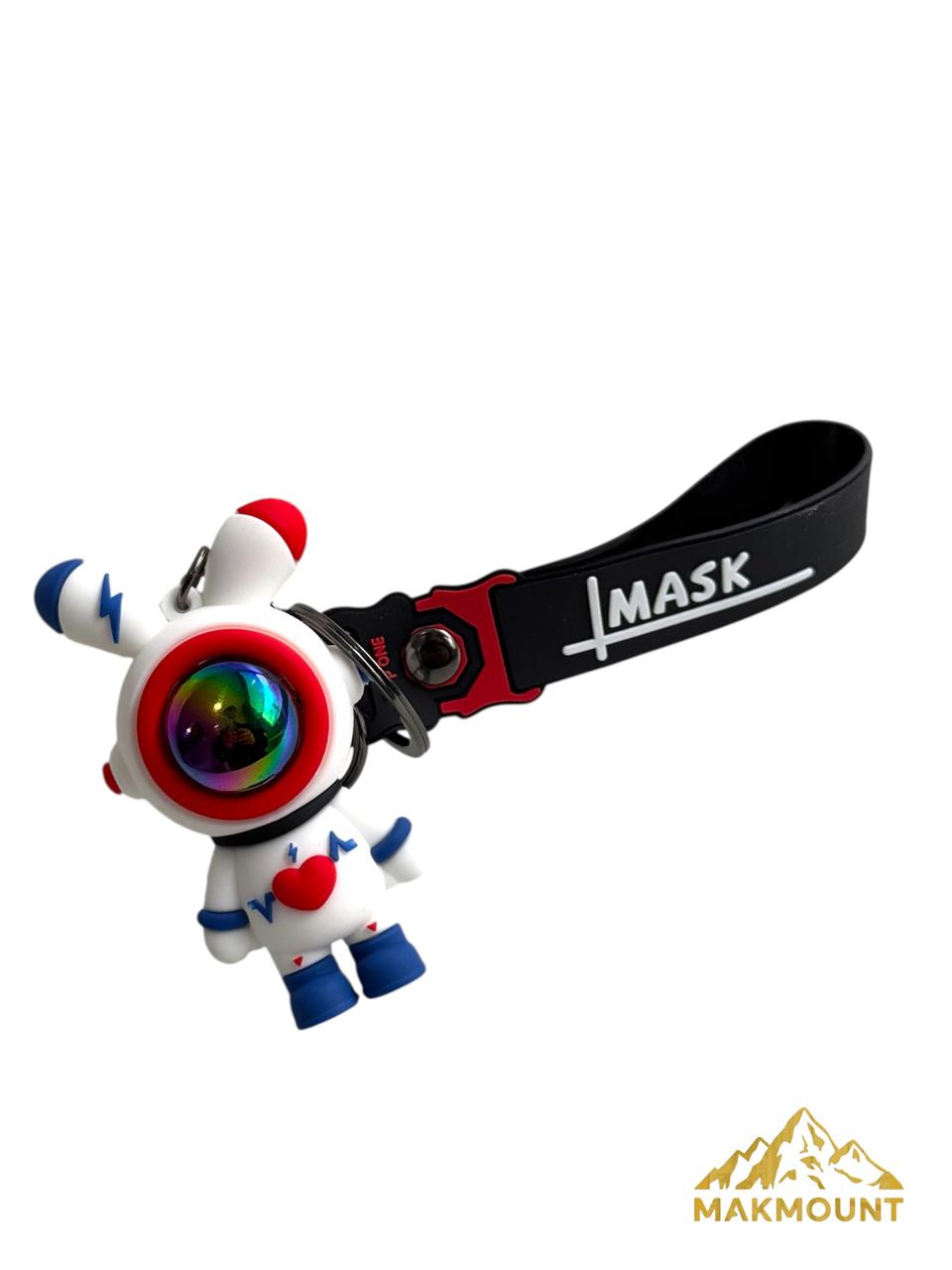 Astronaut Keychain 3D Rubber Keychain Keyring for Backpack Car/House Keys